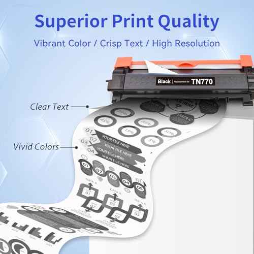 TN770 TN-770 Toner 2 Pack Replacement for tn770 Toner for Brother Printer Compatible with Brother HL-L2370DW L2370DWXL MFC-L2750DW L2750DWXL Toner