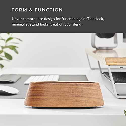 HumanCentric Vertical Laptop Stand in Black Walnut Wood, Upright Adjustable Holder and Dock, Laptop Vertical Stand Fits MacBook Pro and Other Laptops .5" to 1.5", Clamshell Compatible