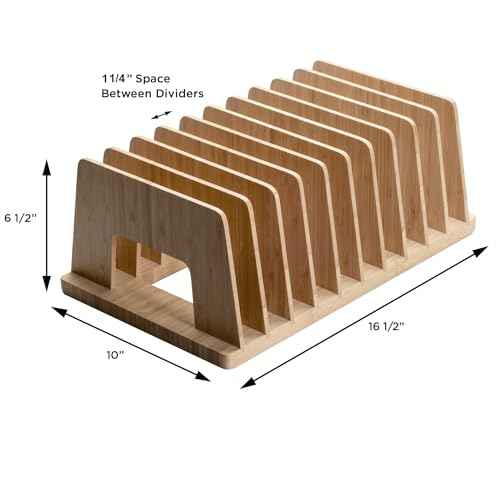 MobileVision Bamboo Desktop File Folder Organizer and Paper Tray, 10 Slots