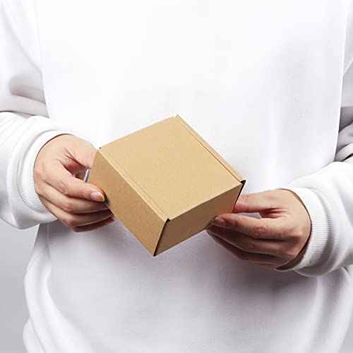 PHAREGE 4x4x2 inch Shipping Boxes Bulk 100 Pack Brown, Tab Lock Tuck Top Mailer Boxes for Packaging Small Business, Small Cardboard Gift Boxes for Wrapping Mailing Present