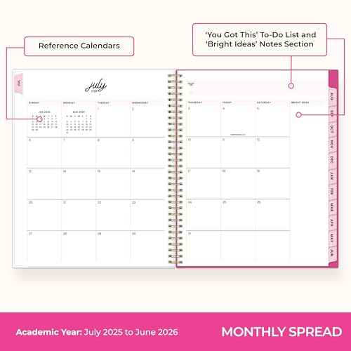 Blue Sky Color Me Courtney 2025-2026 Academic Year Weekly and Monthly Planner Calendar, July 2025 - June 2026, 12-Month, 8.5" x 11", Flexible Cover, Wirebound, Laminated Tabs, Storage Pocket, Bloom Pink
