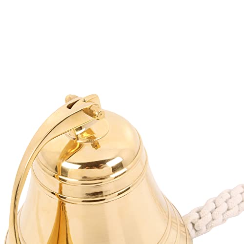 6 Inch Heavy Duty Brass Ship Bell - Nautical Hanging Bell for Decor & Emergency