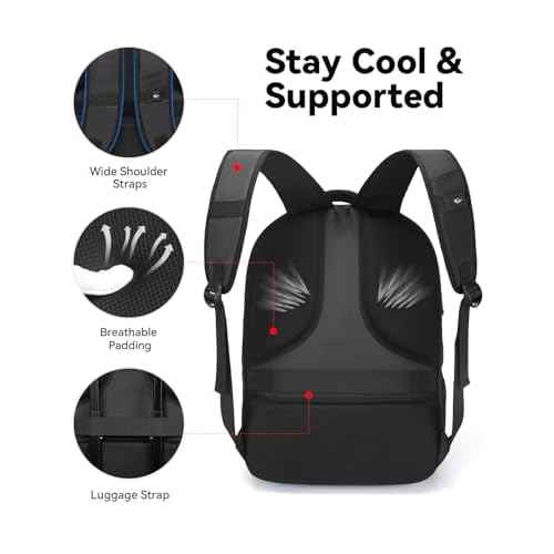 CROSSGEAR Large Travel Backpack Waterproof Laptop Bag Airline Approved Business Office Work Computer Casual Daypacks TSA Lock Anti-Theft Bookbag with USB Port Fit 17.3 inch Laptops for Men Women