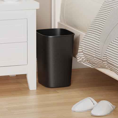 CEROELDA Small Bathroom Trash Can, 2.6 Gallon Slim Mini Garbage Can Small Trash Bin Plastic Waste Basket for Dorm Room, Bedroom, Office, Toilet (Black)