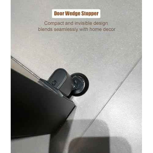 2 Packs Magnetic Door Stopper, Door Wedge Stopper No Drill Invisible Doorstops for Inside Door, Heavy Duty Invisible Door Stop, Magnetic Doors Catch Holder to Keep Doors Open(Black)