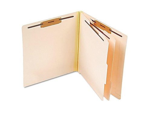 Pendaflex Manila End Tab Classification Folders, 2 Dividers, Letter Size, Manila, 10/BX (13175), Beige