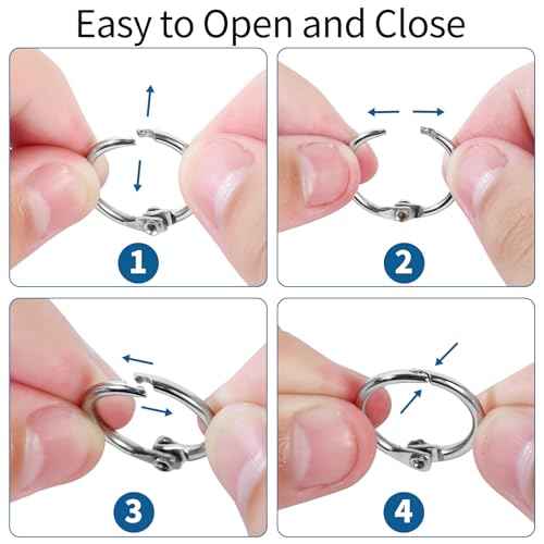 Small Binder Rings 1/2 inch 50 Pcs Mini Book Rings Small Key Ring Metal Loose Leaf Binder Ring for Index Cards (50PCS)
