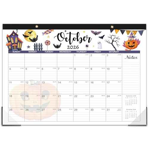 2026 Desk Calendar, 12 Months Desk Calendar 2026, January 2026 - December 2026, 17" x 12", with Large Ruled Blocks for Planning