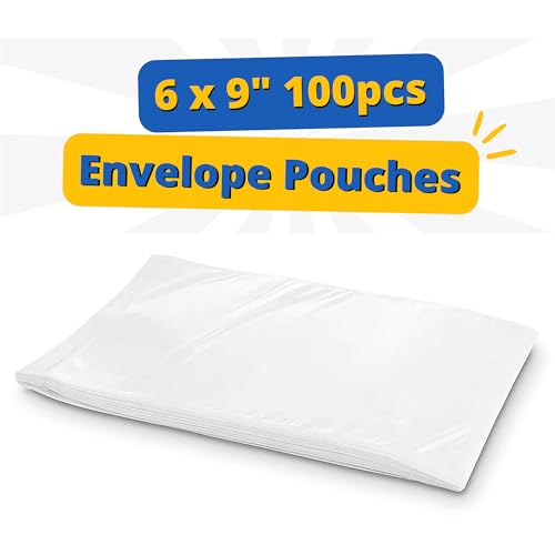 Kolibrox 6x9 Inch Clear Self-Adhesive Shipping Label Sleeves Pack of 100