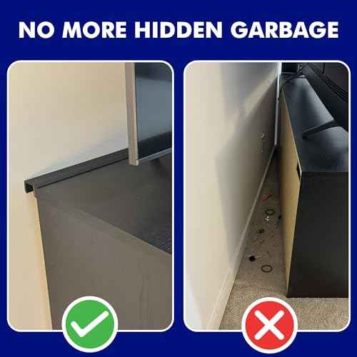 Generic Desk to Wall Gap Filler ? Durable PVC Plastic Office Desk Attachment, Eliminates Desk-Wall Gaps, Easy Installation, Fits Most Desks, 48 Inches, Matte Black