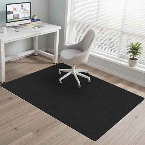Office Chair Mat for Hardwood Floor, 48" x 60" Desk Computer Chair Mat, Under Desk Rug, Large Anti-Slip Hard Floor Protector for Office Home, Black