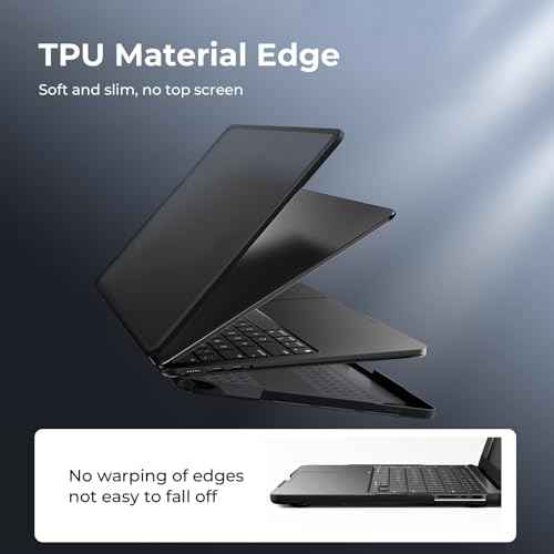 BlueSwan Anti-Cracking Hard Shell Case Compatible with MacBook Pro 14-inch M5 2025 2024-2021 Release M4 M3 M2 M1 Pro/Max Chip, Anti-Fingerprint Soft TPU Bumper, Frosted Black
