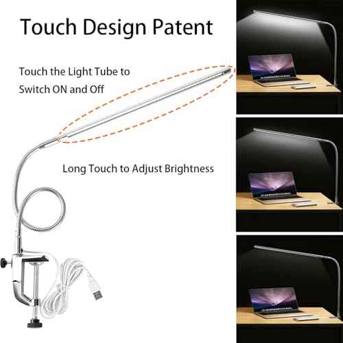 Nail Desk Lamp with Clamp, New Upgrade 8-10W Dimmable LED 360¡Æ Flexible Gooseneck Nail Tech Table Desk Light for Manicure Reading Eyebrow Tattoo