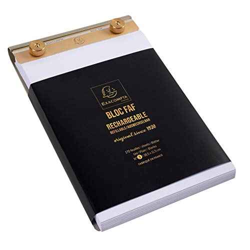 Exacompta - Ref 12113E - FAF Desk Pad No.3-185 x 115mm in Size, Refillable with Recharge Pads, Stable When Writing, Non-Slip Feet - Plain Paper, FSC-Certified, White