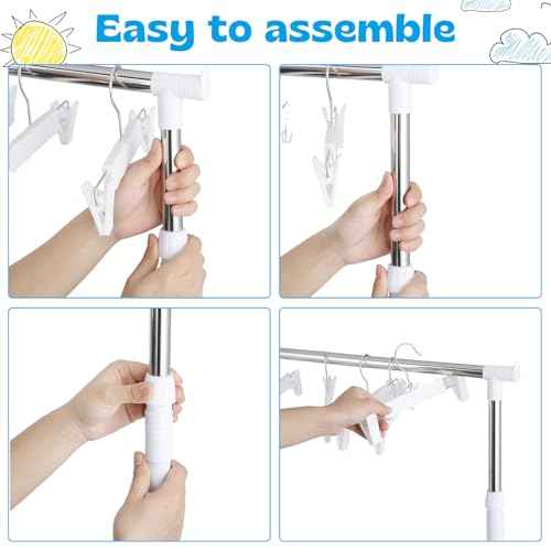 Soaoo Anchor Chart Storage Rack Adjustable Blueprint Storage Vertical Poster Holder Anchor Chart Holder with 12 Pcs Hangers for Classroom School Students Home Office Workers Supplies(White)