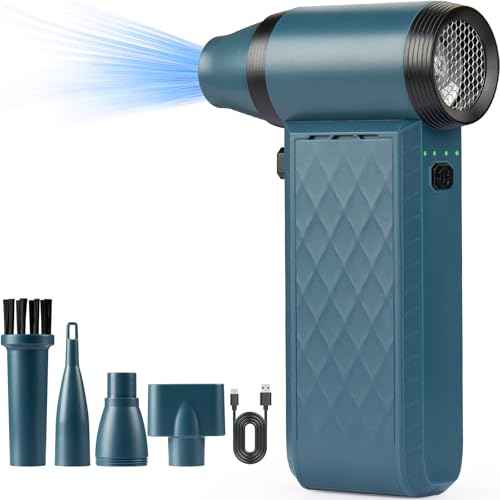 Air Duster Air Blower, Compressed Air Duster Electric, Handheld Violent Mini Fan for Computer Keyboard Electronics Car Clean,130000RPM