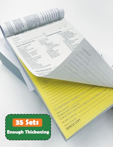 DVIR Log Book 10 Pack - 5.5 x 8.5 2-Ply Carbonless, FMCSR Compliant, Easy Tear-Out