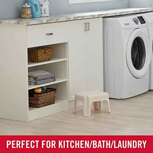 Rubbermaid Roughneck Step-Stool Bisque Lightweight Holds up to 300 pounds Ideal for Kitchen-Bath Skid-Resistant