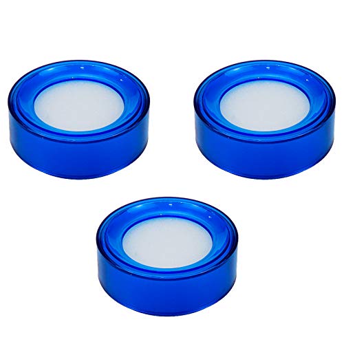 Blue Desktop Sponge Moistener 2.7in Dia 3-Pack for Office & Money Handling