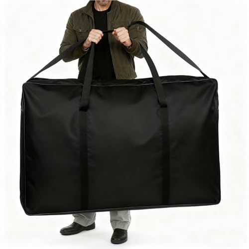 Foldable 3-Panel Tabletop Display Board with Carrying Bag, 72 x 20 inches, Black Fabric, No Plastic Edging
