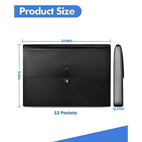 Expanding File Folder with Tabs, 13 Pockets File Organizer Accordion File Holder £¬with Elastic Buckles Closure, A4 Paper Document Organizer for Home School Office