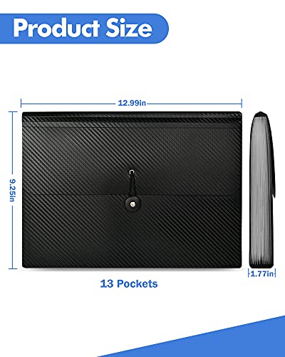Cesil 13-Pocket Accordion File Organizer with Tabs, Expanding Document Folder