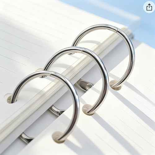 Small Binder Rings 1/2 inch 50 Pcs Mini Book Rings Small Key Ring Metal Loose Leaf Binder Ring for Index Cards (50PCS)