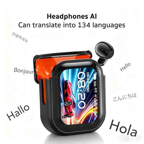 NE20 Translation Earbuds Real Time, AI 135 Language Translator Earbuds, 5 Translation Modes, LCD Touch Screen, HiFi Sound, Translate Ear Buds Wireless Bluetooth 6.0 Headphones for Travel Learning