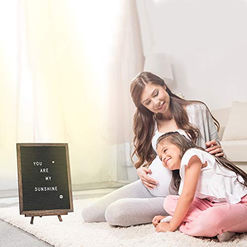 12x16 Grey Felt Letter Board with Rustic Frame, Includes 792 Letters & Accessories