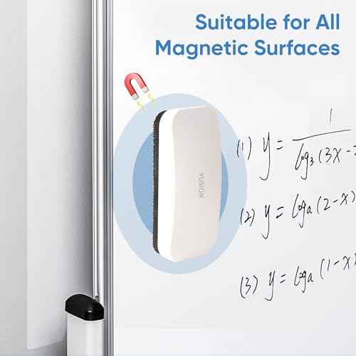 VUSIGN Magnetic Dry Erase White Board Eraser- 2 Pack, Glass Whiteboard Eraser for Dry Erase Board, Glass Board, Calendar Board, Office, Home, School Supplies