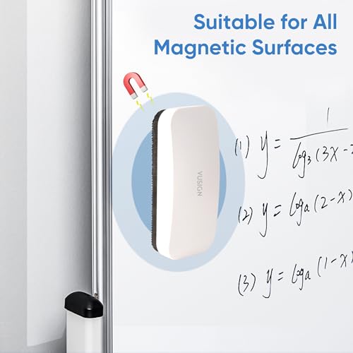 VUSIGN Magnetic Dry Erase Whiteboard Eraser 2 Pack - White, Reusable, Office & Classroom
