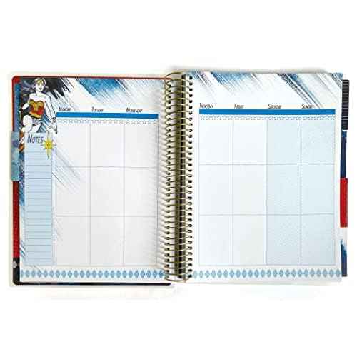 Paper House Productions DC Comics Wonder Woman 12 Month Undated Planner Set with Month and Event Flag Stickers and More!