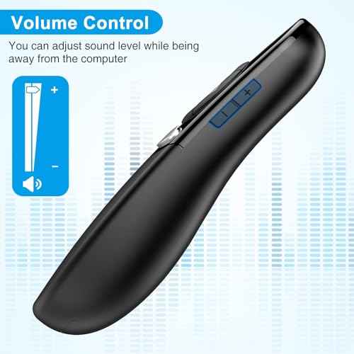 2 in 1 Type C USB Presentation Clicker with Physical and Digital Function, RF 2.4GHz Wireless Presenter Remote PPT Clicker for Computer Presentations, Slide Advancer for Mac Laptop