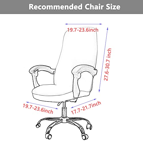 Melaluxe Universal Black Large Chair Cover with 2 Armrest Covers for Office Desk Chair - Stretch Slipcovers