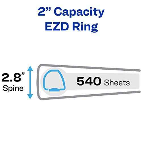 Avery Heavy-Duty View 3 Ring Binder, 2" One Touch EZD Rings, 1 Pacific Blue Binder (79778)