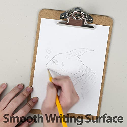 Officemate Memo-Size Clipboard 6 x 9 in with 3 in Clip, 1 Pack, Recycled Wood