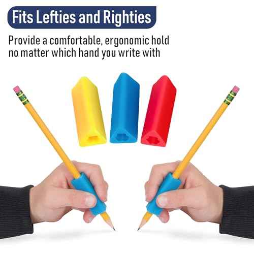 The Classics 12-Pack Triangle Pencil Grips, Assorted Bright Colors, 1.75-Inch Long (TPG-16212)