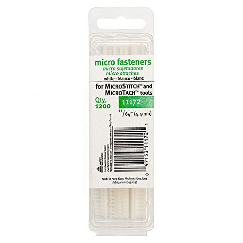 MicroStitch White 4.4mm Fastener Refills – 1200 Refill Cartridges for Avery Dennison Micro Stitch Tools