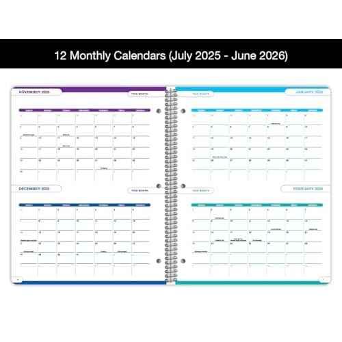 Dated Middle High School Student Planner 2025-2026 Academic School Year, Large (8.5" by 11") Matrix Style Datebook with Telluride Cover