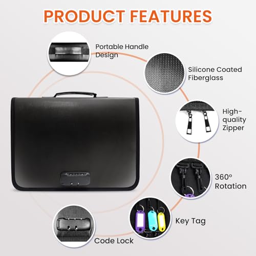 Opastry 138-Key Organizer Case with Lock, Waterproof Fireproof Key Box
