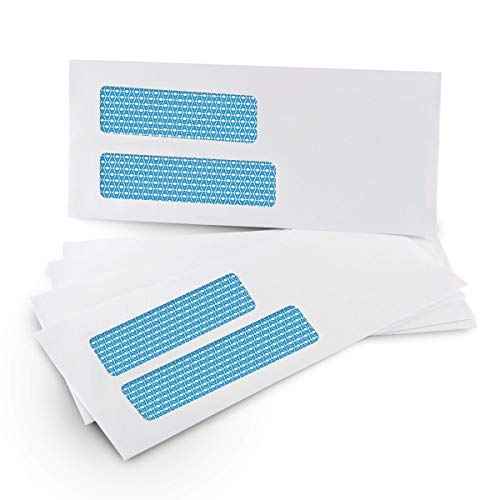 Aimoh 500#9 Double Window SELF Seal Security Envelopes - for Invoices, Statements & Documents, Security Tinted - Size 3-7/8 x 8-7/8-24 LB - 500 Count (30139)
