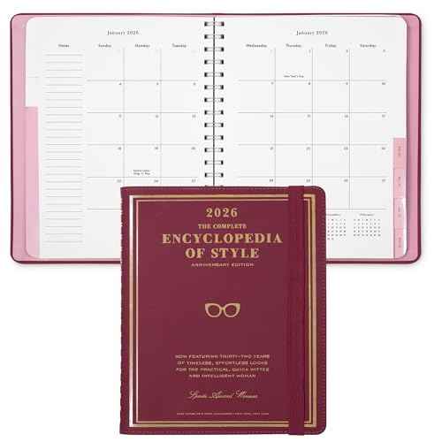 kate spade new york 2026 Large Weekly & Monthly Planner, 12 Month Soft Cover Agenda Dated January 2026-December 2026, Cute Planner with Stickers & Spiral Binding (Encyclopedia of Style)