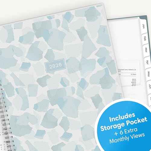 Blue Sky 2026 Weekly and Monthly Planner Calendar, January 2026 - December 2026, 8.5" x 11", Flexible Frosted Cover, Laminated Tabs, Durable Twin Wire Binding, Storage Pocket, Amitza