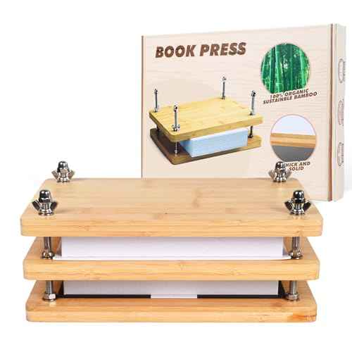 Wooden and Bamboo Book Press - double portable bookbinding supplies,book binding kit for beginners(11.8¡¿7.9inch)