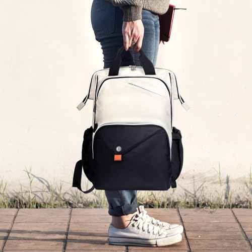 Hap Tim Laptop Backpack for Men, Women, Travel, Work, Nurse, Teacher, Khaki Black (7651-BH)