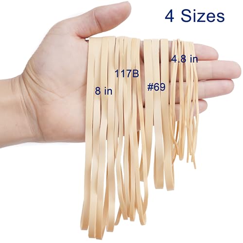 Assorted Rubber Bands Kit 0.5 lb | 4 Sizes Large 8in to 4-5/6in