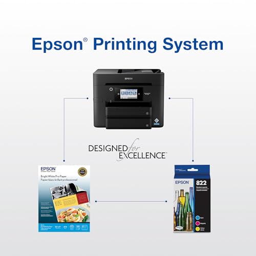 EPSON 822 DURABrite Ultra Ink High Capacity Black & Standard Color Cartridge Combo Pack (T822XL-BCS) Works with WorkForce Pro WF-3820, WF-3823, WF-4820, WF-4830, WF-4833, WF-4834