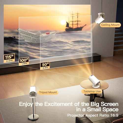 [Built-in Apps & 2025 Upgraded] Mini Projector with Wi-Fi 6 & Bluetooth 5.4, 1080P 4K Support Full HD, Auto Keystone 360¡Æ Portable Home Cinema Smart Projector for iOS/Android OptiBarrel 500