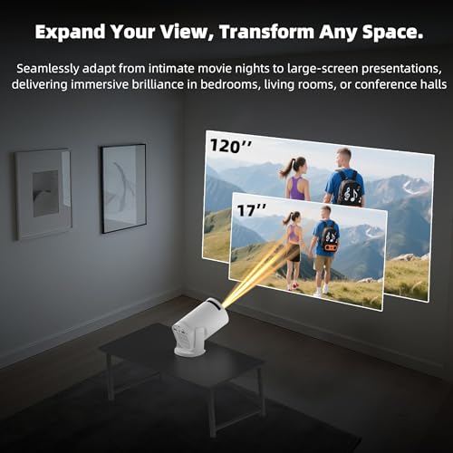 Geylnxng Q5 Mate Portable 4K WiFi6 Bluetooth Mini Projector 180° Rotatable