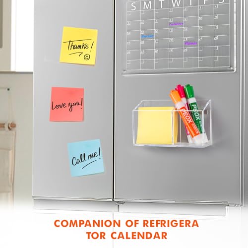 BEYGORM Clear Magnetic Dry Erase Marker Holder with 1 Pack - Anti-Slip Whiteboard & Refrigerator Organizer